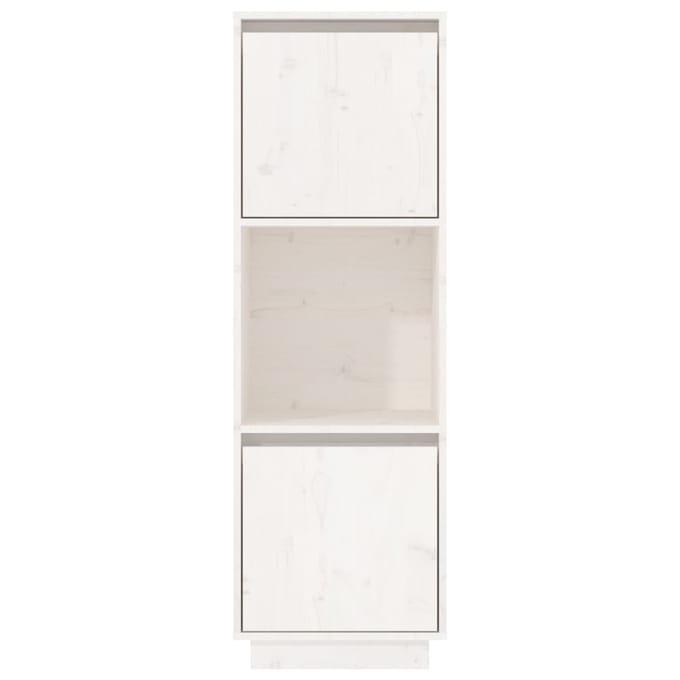 vidaXL - Hoge - kast - 38x35x117 - cm - massief - grenenhout - wit
