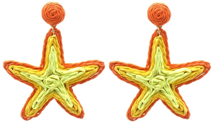 Oorbellen Zeester – Kunststof – 6.5x5.5cm – Oranje