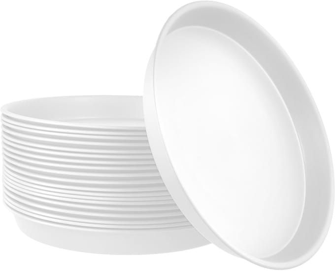 Dailygoods - Bloempot Onderzetters - 20 stuks, 30 cm, Wit, Kunststof