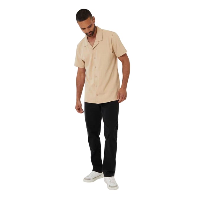 Threadbare Darvel-herenoverhemd met korte mouwen (Steen)