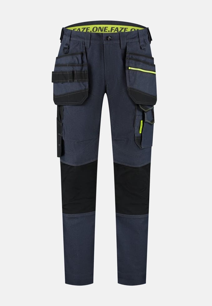 Faze.One Tracker 8K Denim Holster Werkbroek - Denim Blauw - Maat 50 | Stretch | Heren