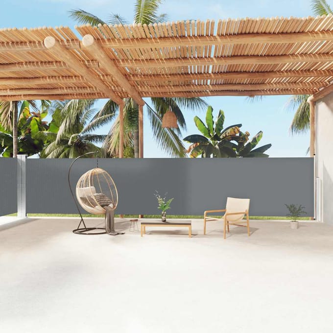 vidaXL - Windscherm - uittrekbaar - 160x1200 - cm - antracietkleurig