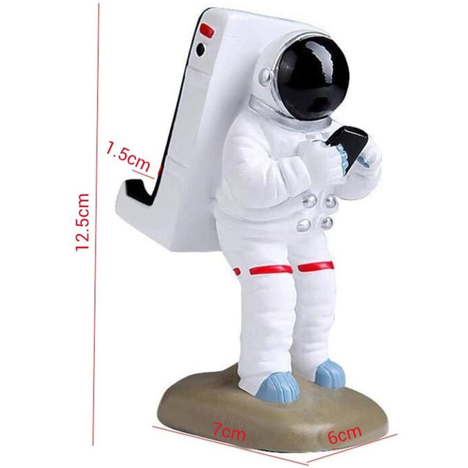Support de téléphone astronaute Support de téléphone portable de bureau Support pour tablettes blanc