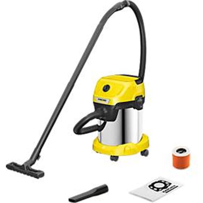 Kärcher WD 3 S V-17/4/20 Nat- en Droogzuiger - 1000 W - 17 liter - RVS container - Patroonfilter