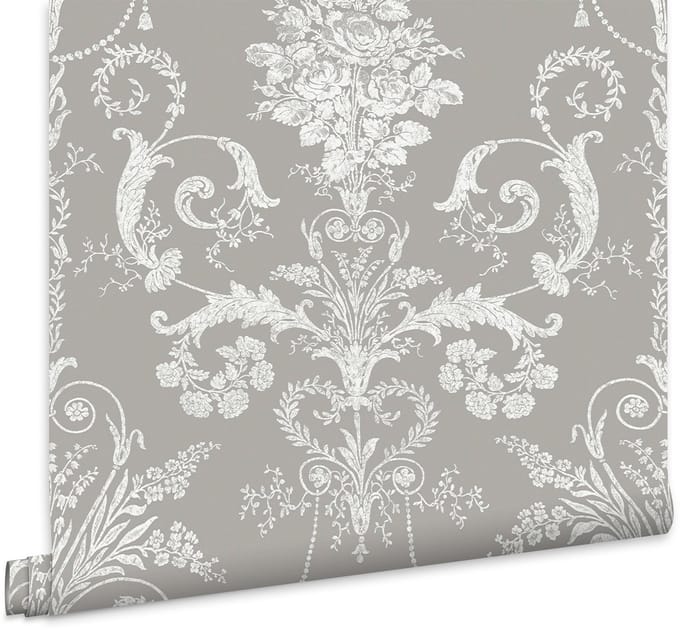 Laura Ashley Josette Behang - Bloemen - 10mx52cm - Grijs