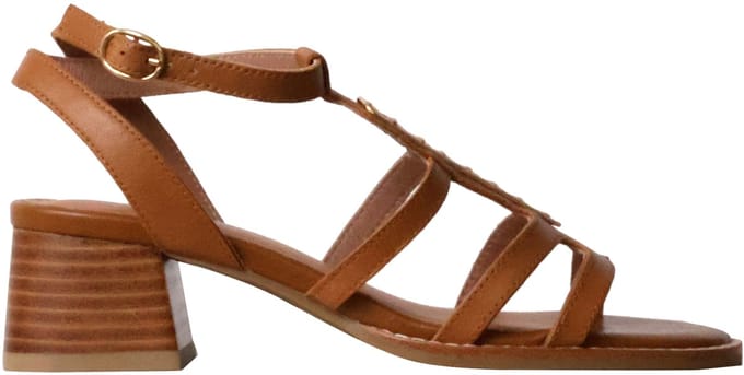 Leren sandalen met hak, model Catalina