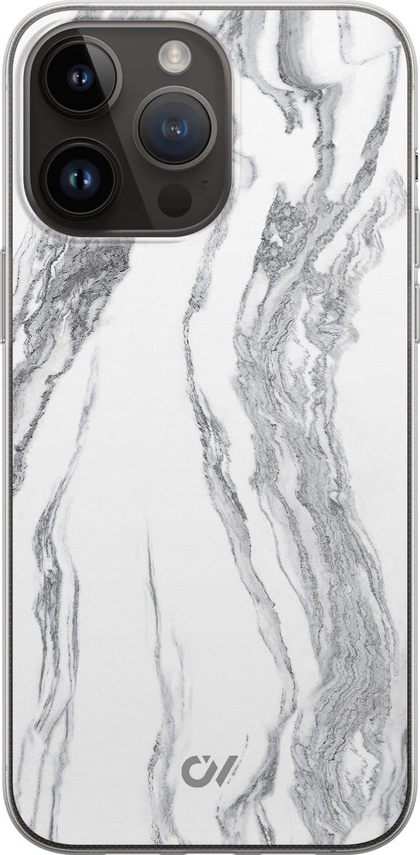 Hoesje geschikt voor Apple iPhone 14 Pro Max - Marble Ivory - - Grijs - Apple - Casevibes