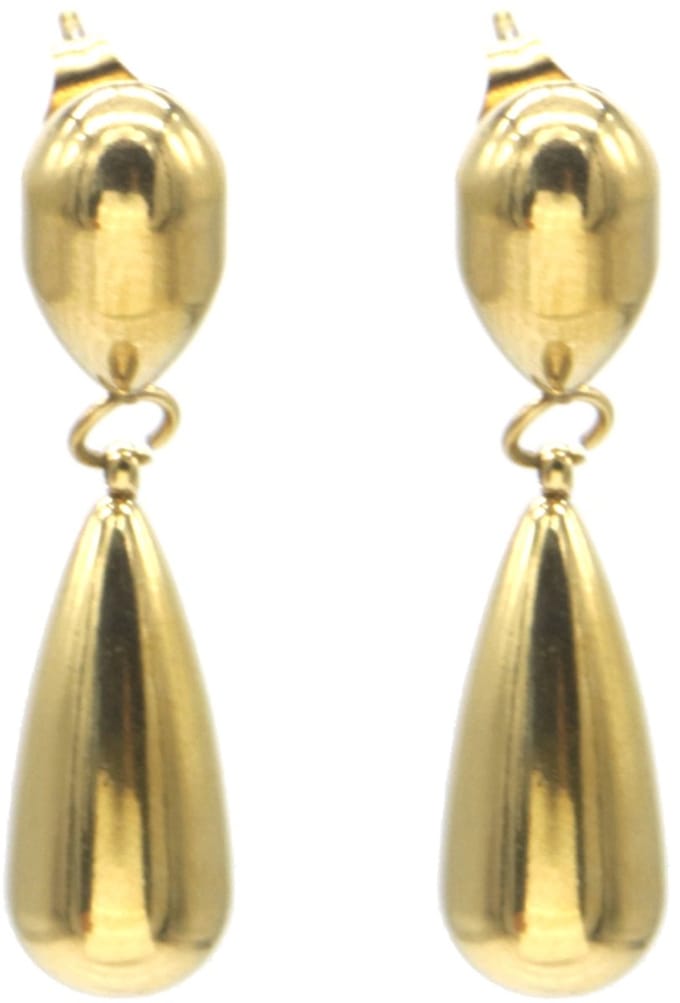 Oorbellen druppelvorm - RVS - goudkleurig - 3,5 cm - dames