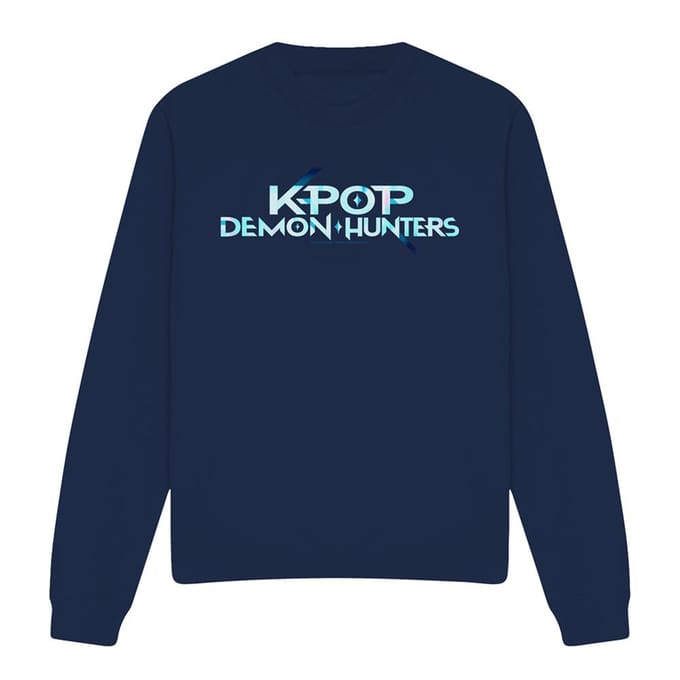 K-Pop Demon Hunters Unisex Volwassenen Logo Sweatshirt (Marine/Cyan)