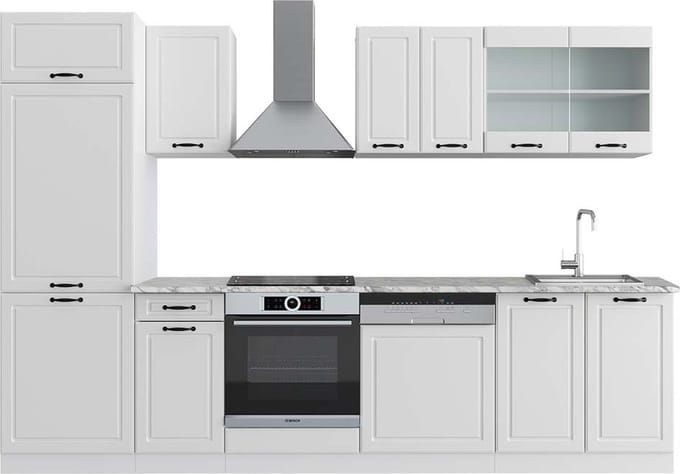 Vicco R-Line Complete keukeneenheid – 300 cm, WB Marmer Wit landhuis/wit