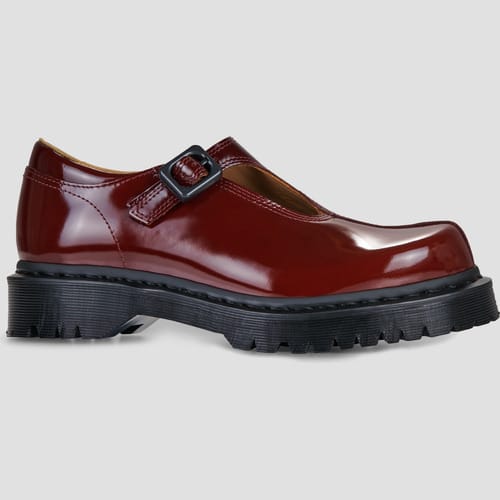 Ballerina's Dr. Martens Rejena Mary Jane Cherry Red Laquered Leather