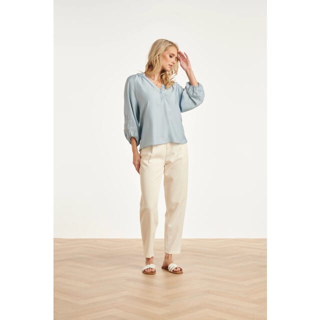 Smashed Lemon Elegante pantalon met plooi en hoge taille |