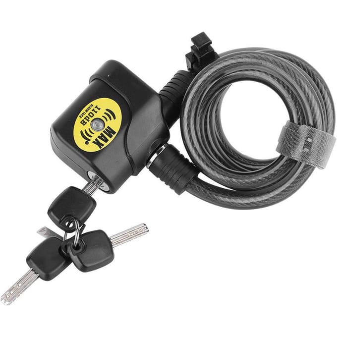 Elektronisch 110dB Alarm Ketting Veiligheidsslot Anti Diefstal voor Fiets Motorfiets black