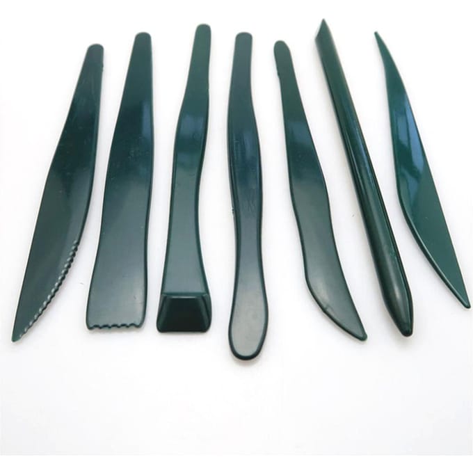 Ensemble d'outils de sculpture en argile à modeler, argile à poterie, argile à cire, 7 pièces, pour modelage manuel black