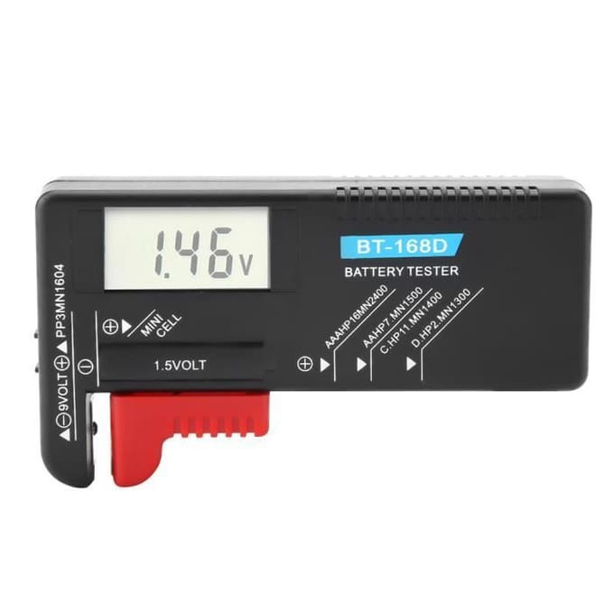 Batterijspanningsmeter - Drfeify - Universeel AA/AAA/C/D/9V - LCD - Hoge kwaliteit - Snelle test