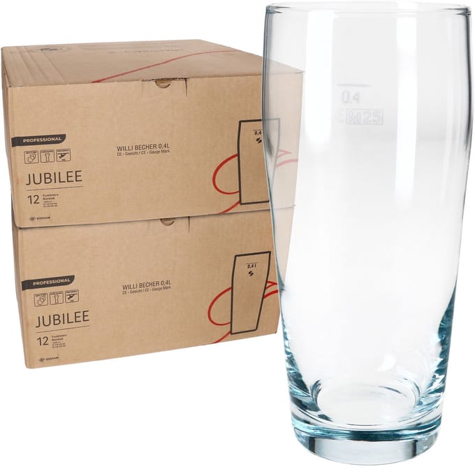 24-delige set bierglazen WILLIBECHER 0,4L geijkt van glas – 42177