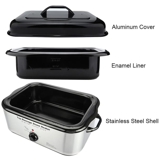 Timing Constante Temperatuur Spa Hete Massage Steen Machine Verwarmer Warmer Verwarmingsapparaat EU PLUG gray
