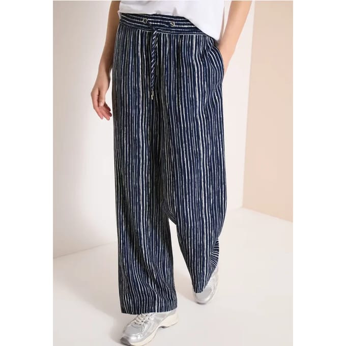 Wide Legs broek in Loose Fit met strepen