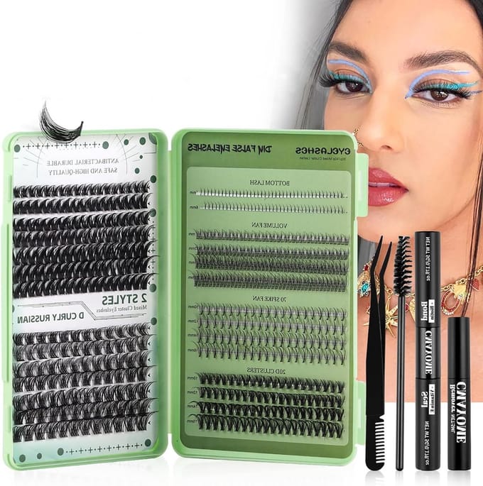 DIY Cluster Wimper Set van 551 Stukken, D Curl Wimperextensions, Volume Wimper Applicators en Mascara Borstel