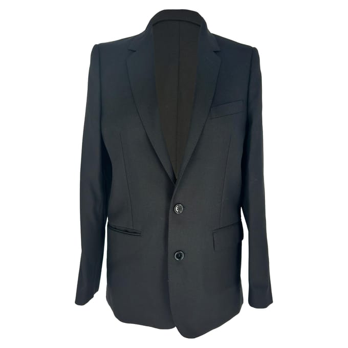 Celine klassieke blazer met enkele rij knopen in zwarte wol