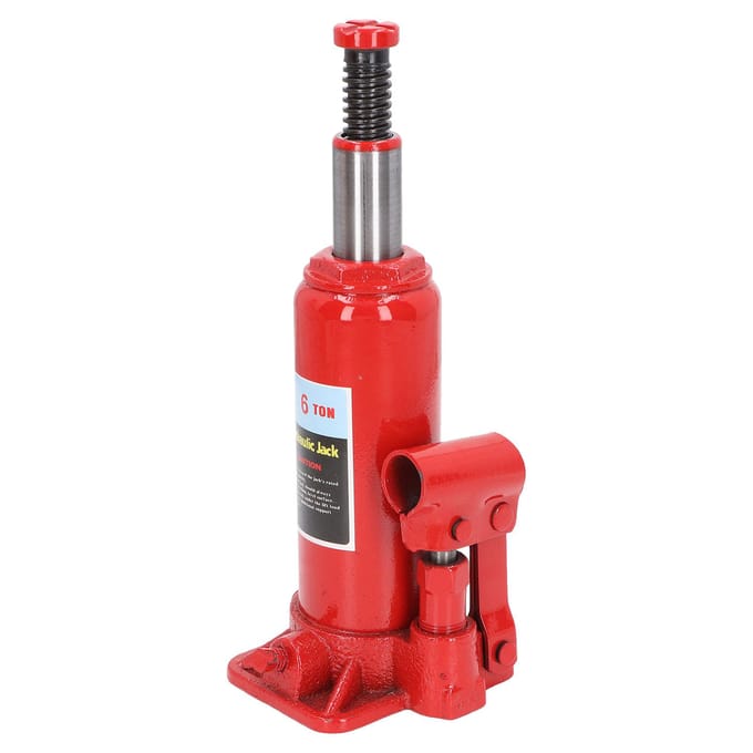 Cric Bouteille Hydraulique 6T Robuste Couleur Rouge Portable Soudé Cric Hydraulique de Voiture red