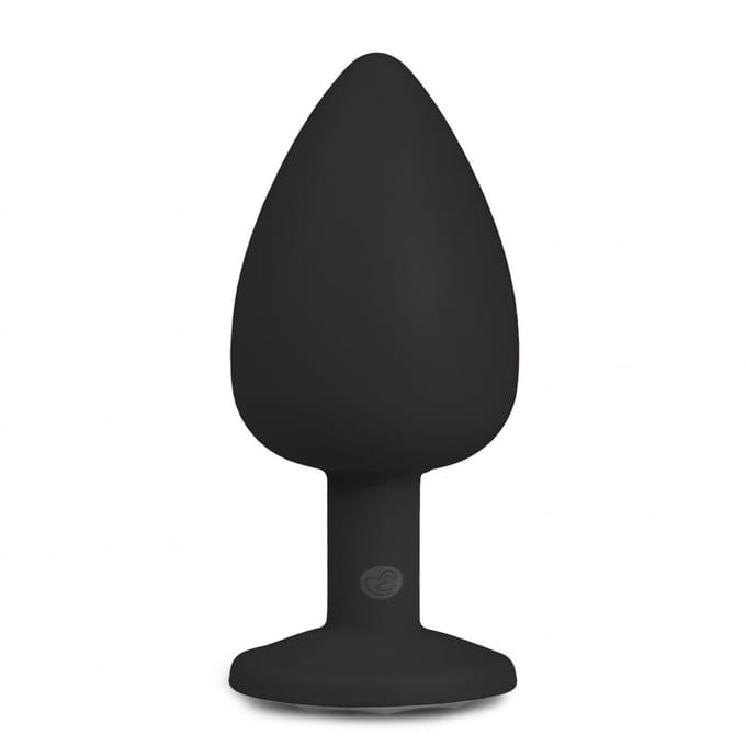 Easytoys - anaalplug van siliconen in zwart met siersteen groot 1