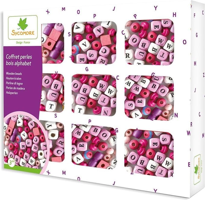 Sycomore houten kralen alfabet - educatief speelgoed voor kinderen.