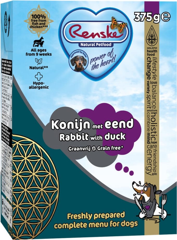 12x Renske Vers Graanvrij Tetra Konijn met Eend 375 gr
