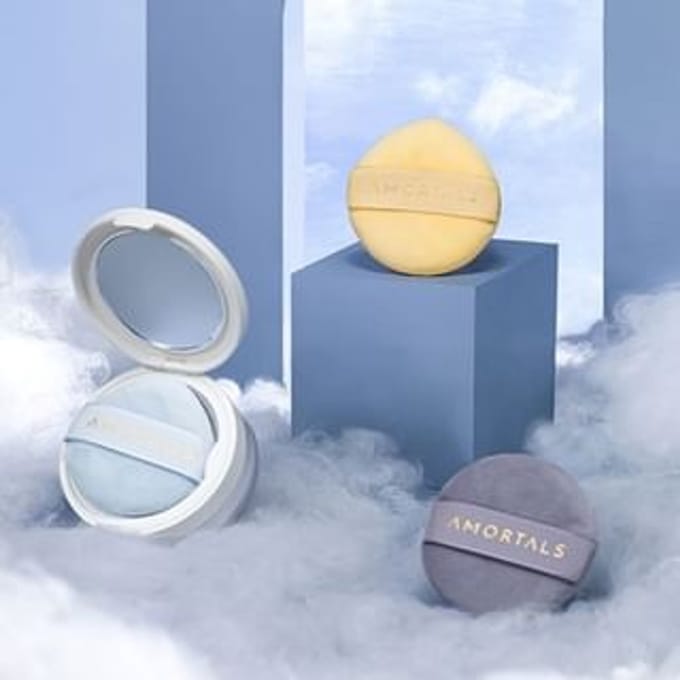 AMORTALS - Nebula Loose Powder Puff Set - 2 Types Small Puff Set (3pcs, 55*13mm)