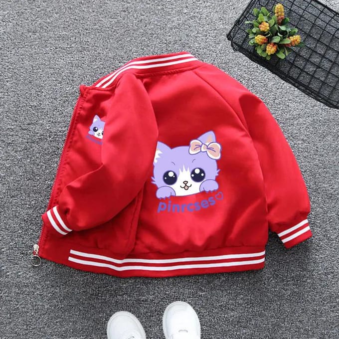 Windjack Meisjes' Cartoon Meisjes' Herfstjas Jas Meisjes' Hardshell Jas 80 rood