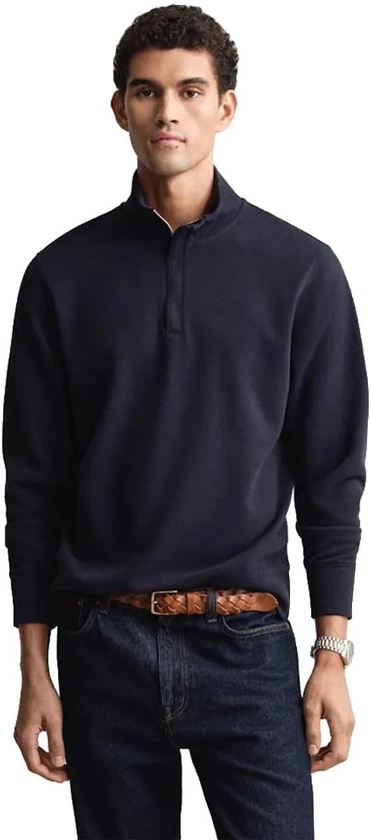 Gant Light Sacker Sweatshirt Met Halve Rits Blauw XL Man