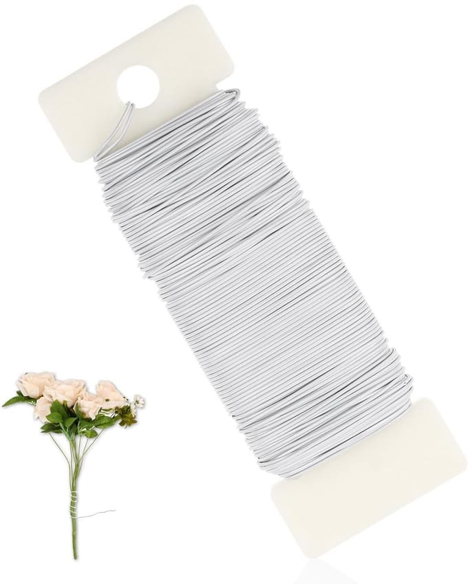 Flexibele Bloemendraad voor Ambachten en DIY - 38m, 30m, 22 Gauge - Wit