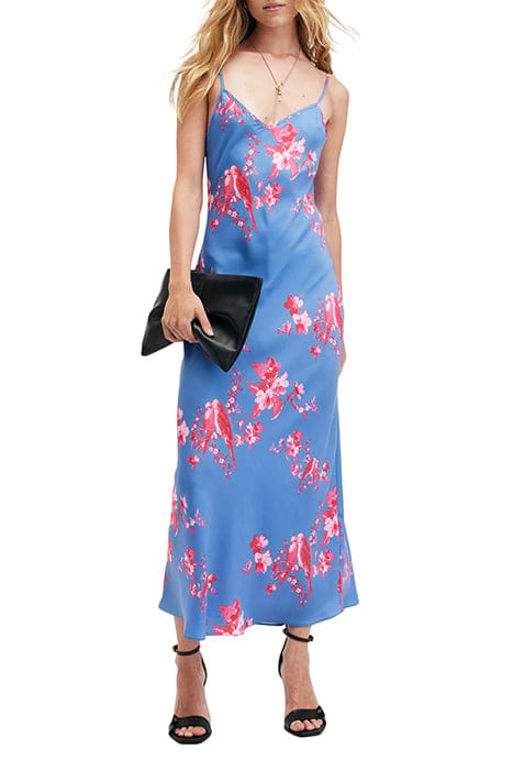 AllSaints Bryony Iona Dress Neon Pink Maat: 8 | Midi Jurken Outlet | Dames | Roze