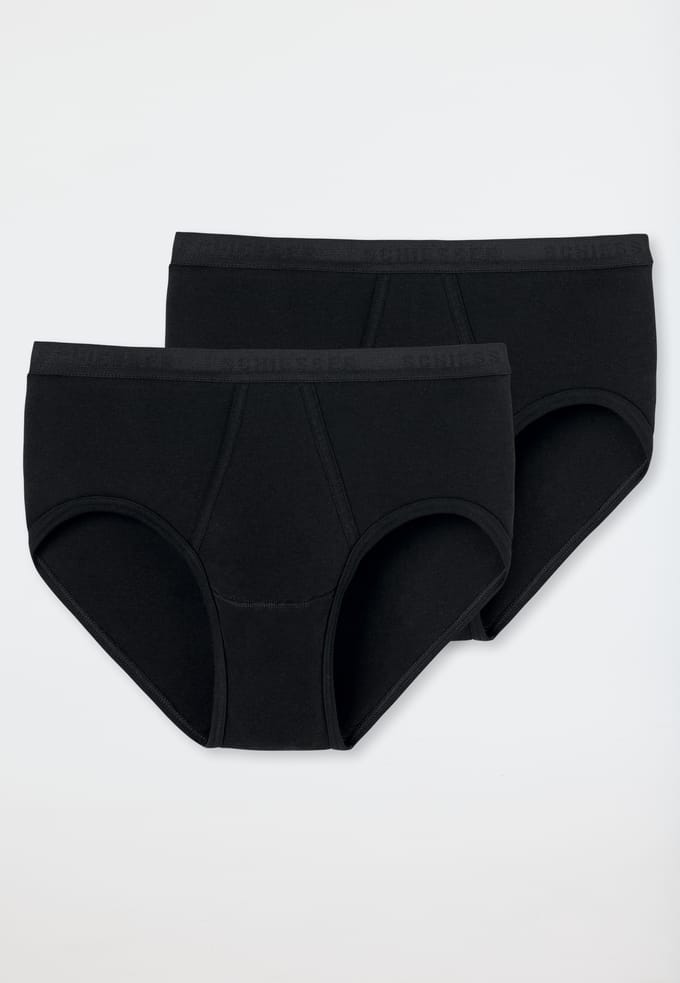 Sportslips, set van 2 met gulp, fijnrib, zwart - Original Feinripp 10