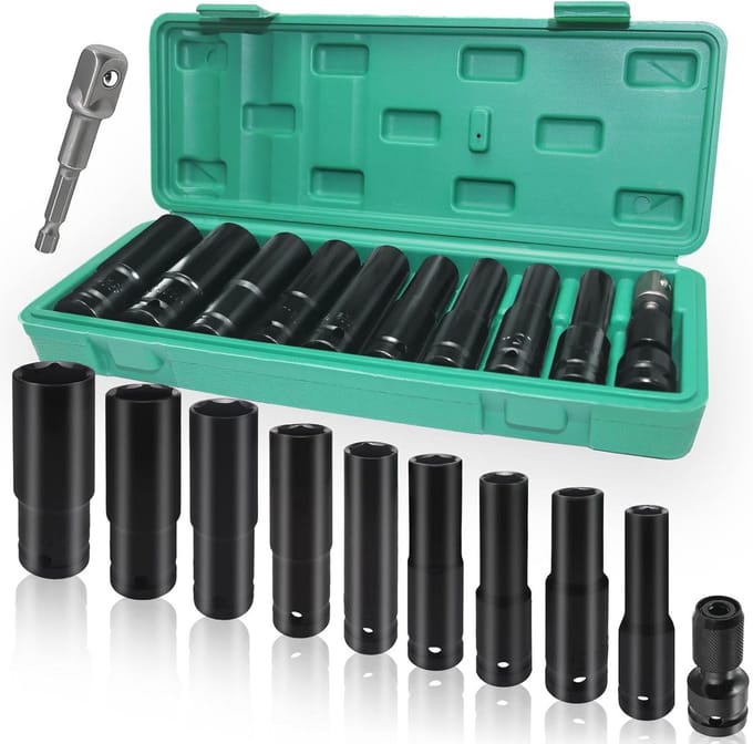 Slagmoerdoppen set 1/2 inch - 10-24mm dopsleutelset voor autoreparaties