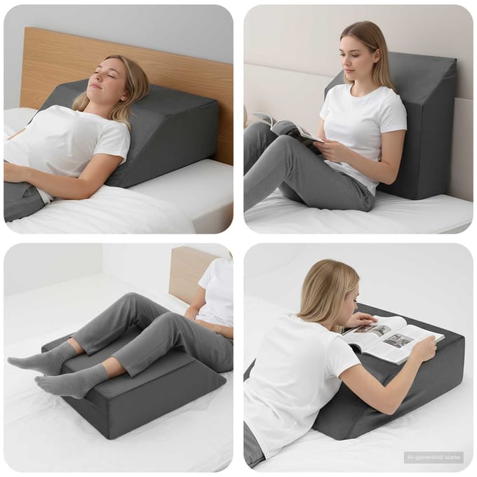 vidaXL - Been - Kussen - 63 - x - 52 - x - 19 - cm - Stevig - PU - Schuim - Grijs