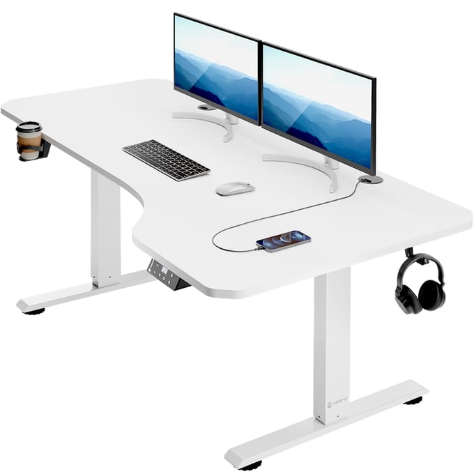 Casaria Zit Sta Bureau – Hoogte Verstelbaar Elektrisch - 160x75cm Wit