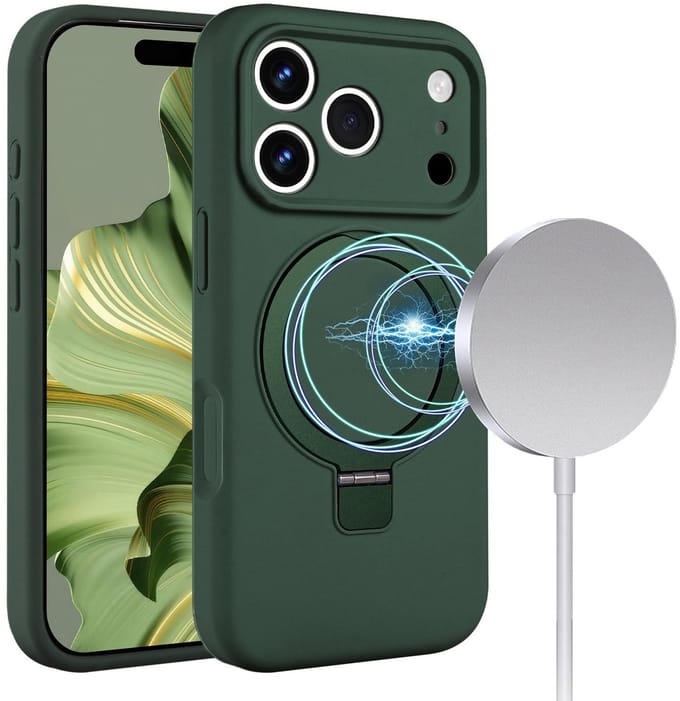 Solidenz hoesje - Geschikt voor iPhone 17 Pro Max en geschikt voor iPhone 18 Pro Max - Geschikt voor MagSafe - Standaard - Groen