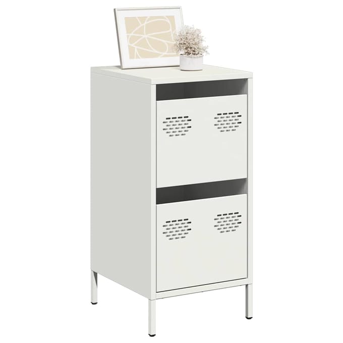 vidaXL - Dressoir - 35x39x73,5 - cm - koudgewalst - staal - wit