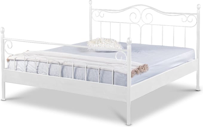 Bed Box Wonen Virginia metalen bed Wit 140x210 cm