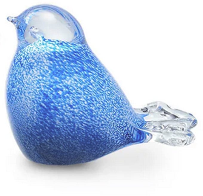 Glazen Vogel Urn Glas Gekleurd Urn voor as Deelbewaring Mini Urn U29BW Bird blue-white
