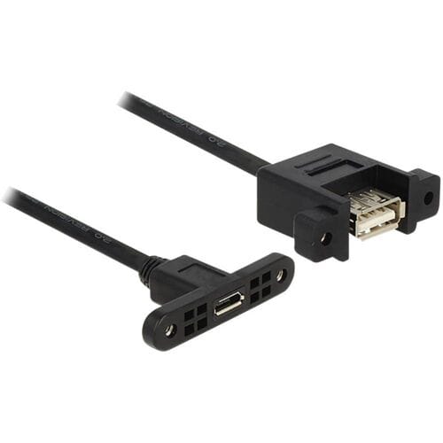 Delock 85109 USB-kabel USB 2.0 USB-micro-B bus, USB-A bus 0.25 m Zwart