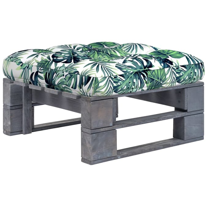 vidaXL - Tuinhocker - pallet - geïmpregneerd - grenenhout - grijs