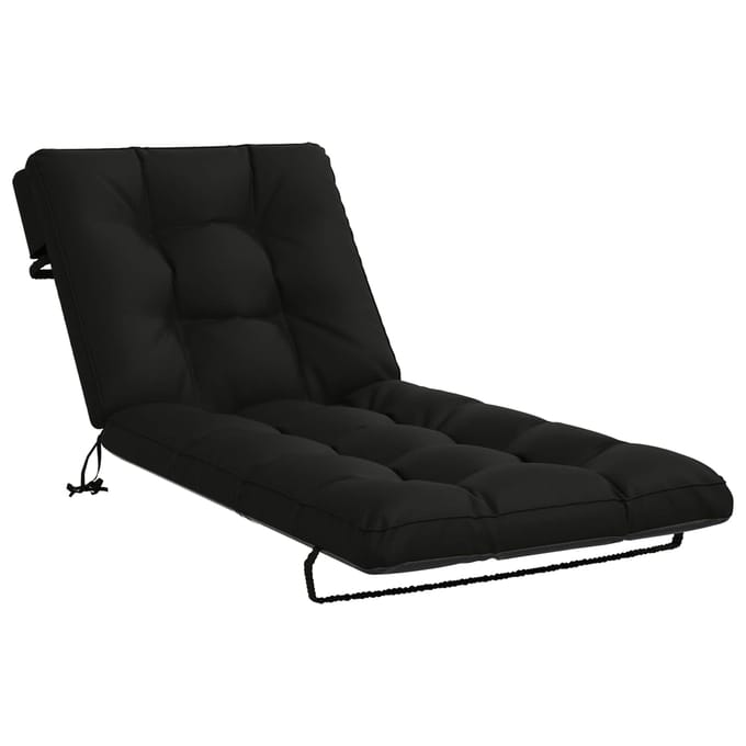 vidaXL - Ligstoel - Kussen - VIANEN - 100% - Polyester - Zwart - 200 - x - 90 - x - 8 - cm