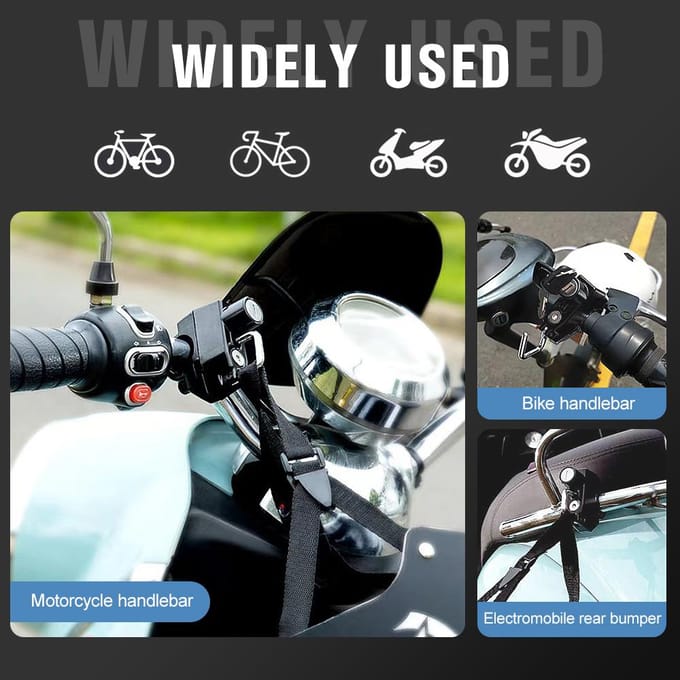Motorhelm Slot Anti-diefstal Fietshelm Veiligheidssloten met 2 sleutels en installatiegereedschap Simple version black