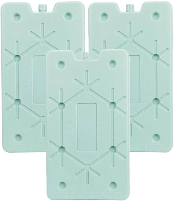 Excellent Houseware Koelelement Ice Pack - 3x - mintgroen - polyethyleen - 350 gr - 24 x 14 x 1.5 cm