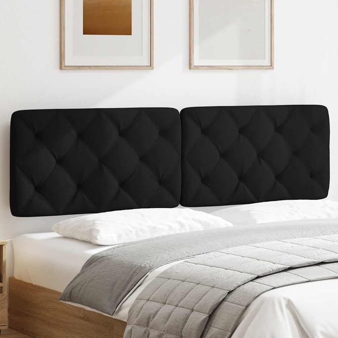 vidaXL - Hoofdbordkussen - 180 - cm - stof - zwart