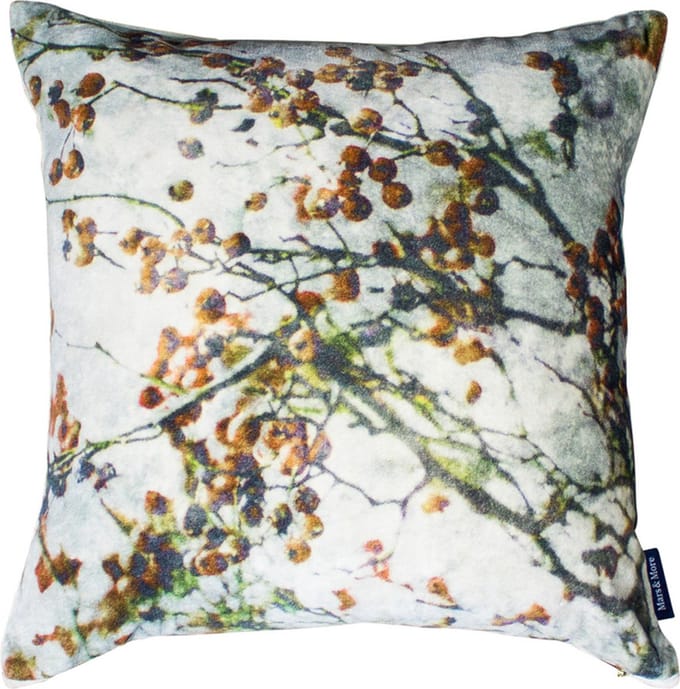 kussen fluweel natuur rozenbottel 45x45cm*