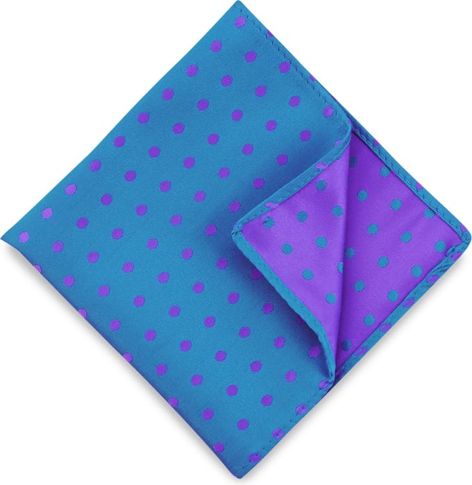 We Love Ties - Pochets - Pochet Satin Dot - turquoise / paars