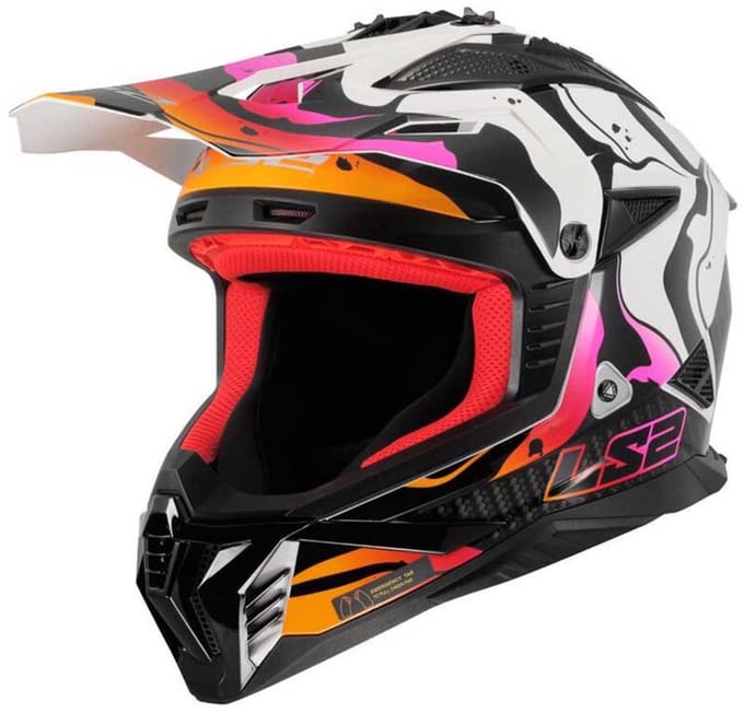 LS2 MX708 Fast II Wash Wit Offroad Helm - Helm